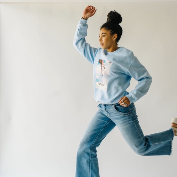 The Sneaker Graphic Pullover in Blue - Picture 7 of 12